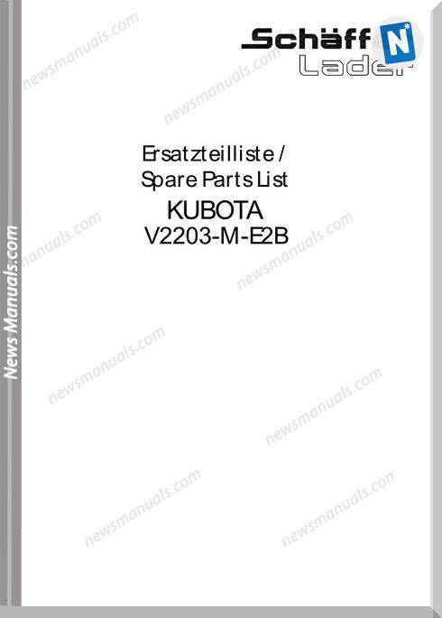 Kubota Engine V2203-M-E2B-Eu-X3 Parts Manuals