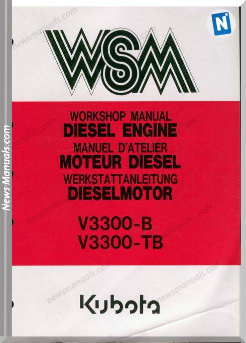 Kubota Engine V3300-B,Tb English Workshop Manuals
