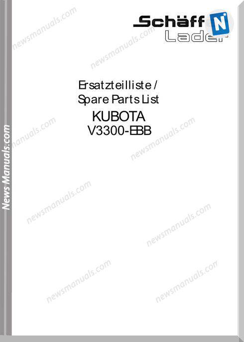 Kubota Engine V3300-Ebb-Ec-Std3 Parts Manuals 1