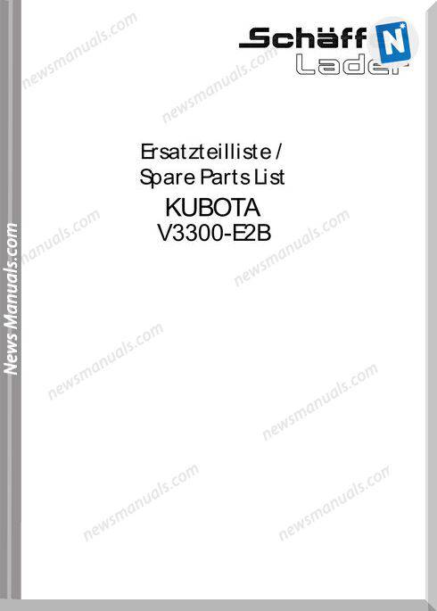 Kubota Engine V3300-Ebb-Ec-Std3 Parts Manuals