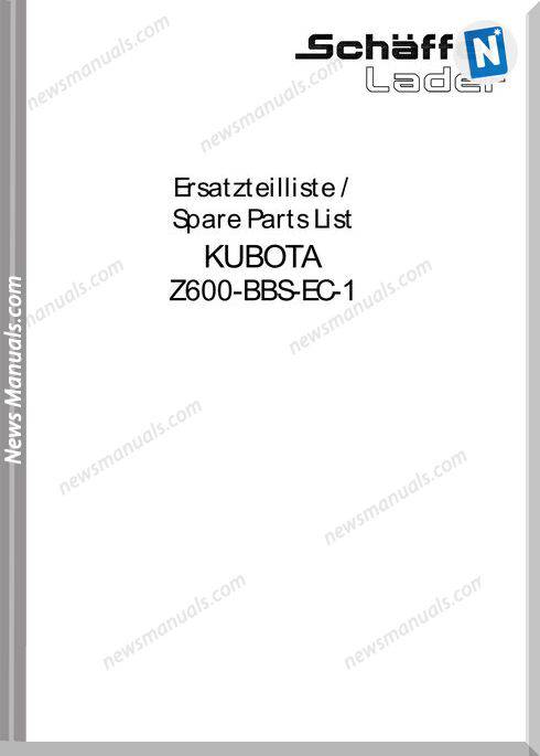 Kubota Engine Z600-Bbs-Ec-1 Parts Manuals