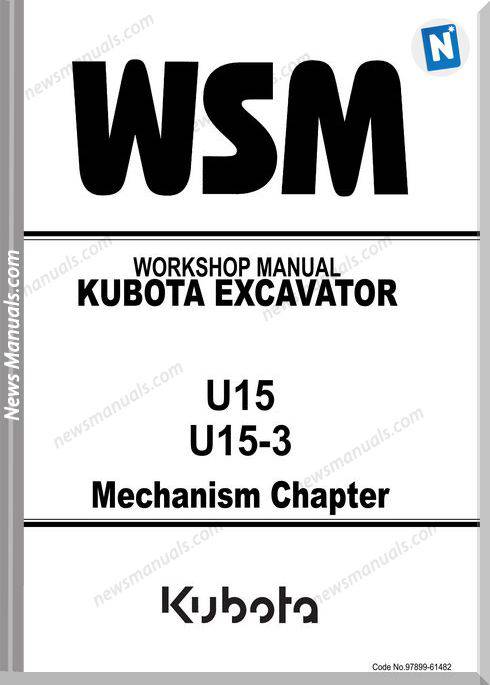 Kubota Excavator U15U15 3 Workshop Manual