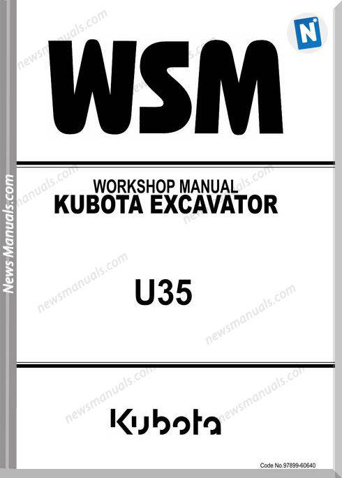 Kubota Excavator U35 Models Workshop Manual