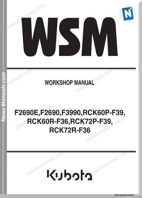 Kubota F2690 Series Workshop Manual