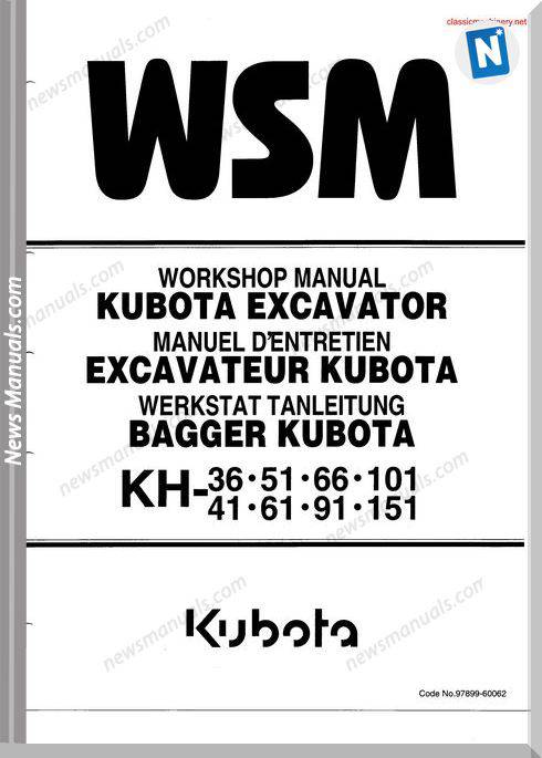 Kubota Kh Series Workshop Manual