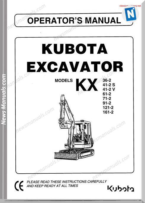 Kubota Kx Series Instructions