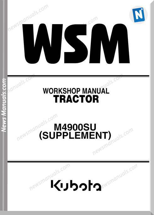 Kubota M4900Su Series Workshop Manual