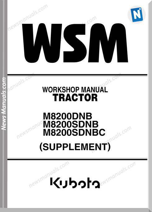 Kubota M8200Dnb M8200Sdnb M8200Sdnbc Workshop Manual