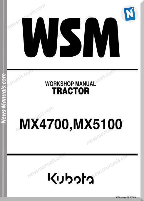 Kubota Mx4700,Mx5100 Anglais Series Workshop Manual