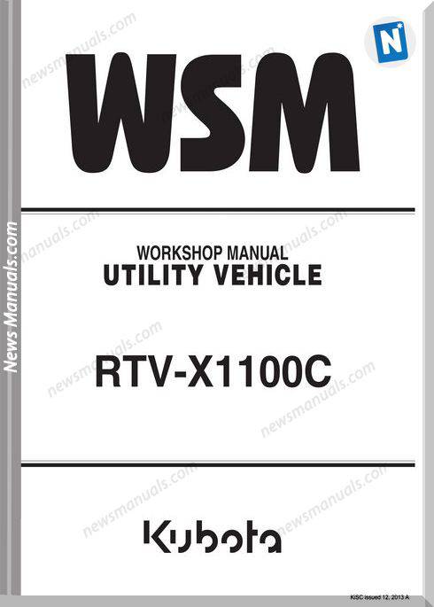 Kubota Rtvx1100C Series Workshop Manual