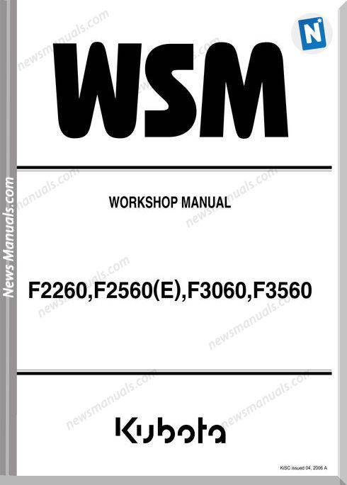 Kubota Serie F2260 F2560 F3060 F3560 Workshop Manual