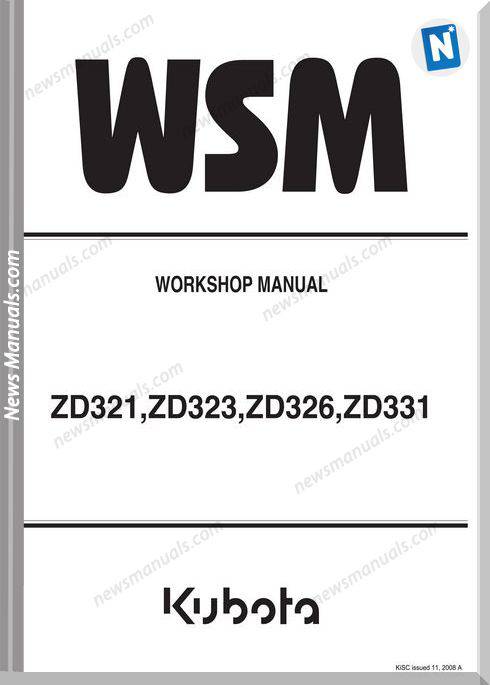Kubota Zd321,Zd323,Zd326,Zd331 Anglais Workshop Manual