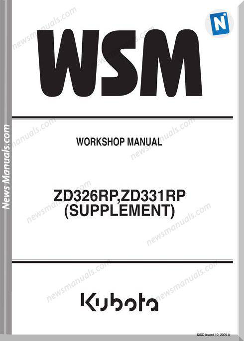 Kubota Zd326Rp,Zd331Rp Supplement Workshop Manual