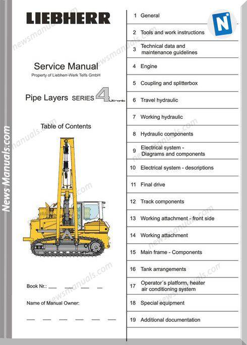 Liebherr Pipe Layers Series 4 Litronic Service Manual