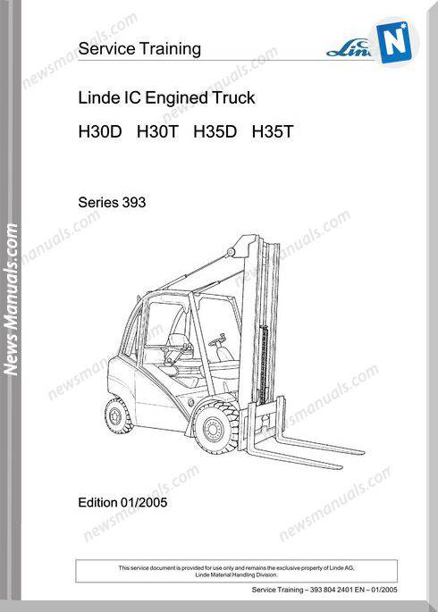 Linde Forklift Series 393 Service Training