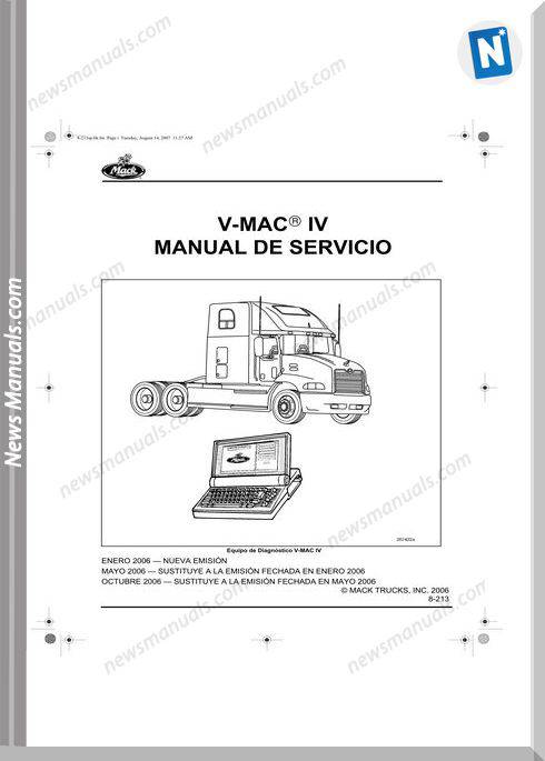 Mack V-Mac Iv 2004 Service Manual Esp