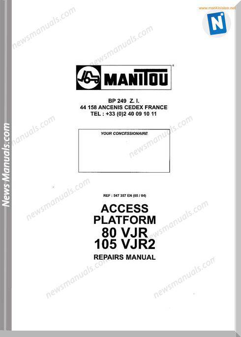 Manitou Access Platform 80 105Vjr Service Sec Wat
