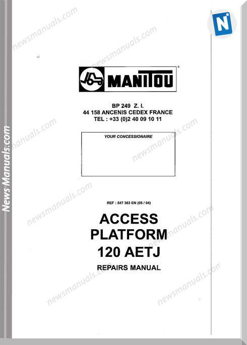 Manitou Forklift Access-Platform_120Aetj Parts Manual