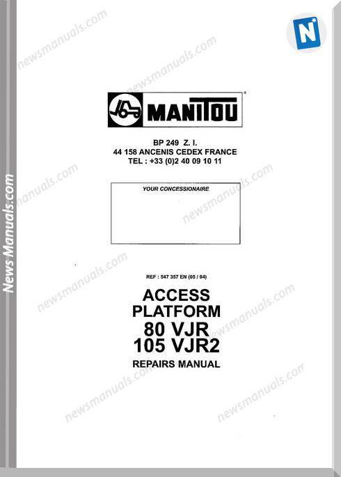 Manitou Forklift Access-Platform_80-105Vjr Parts Manual