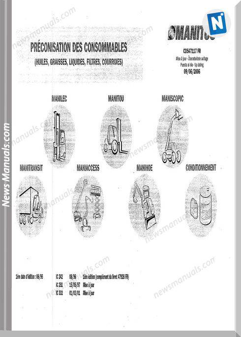 Manitou Forklift Cd547117Fr Models Models Parts Manual