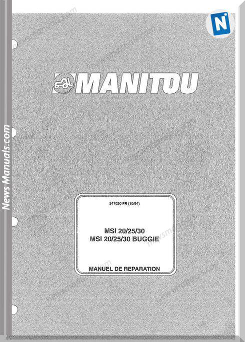 Manitou Forklift Msi 20,25,30 547020Fr Parts Manual