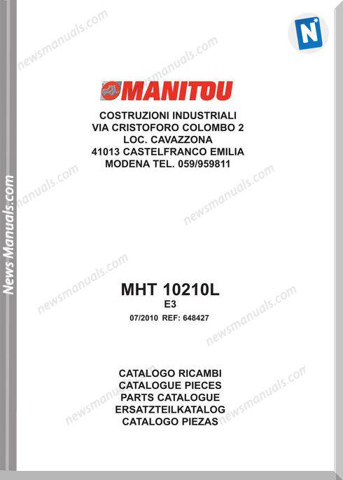 Manitou Mht10210L Telescopic Handler Parts Manuals