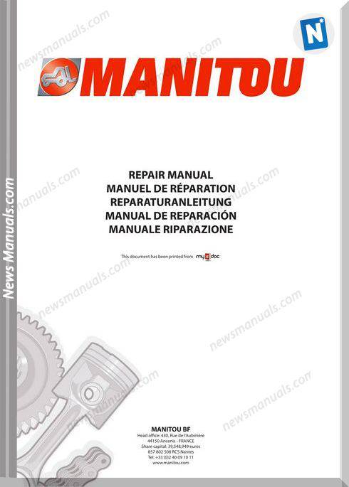Manitou Mlt 845 Mlt X 845 Service Manual