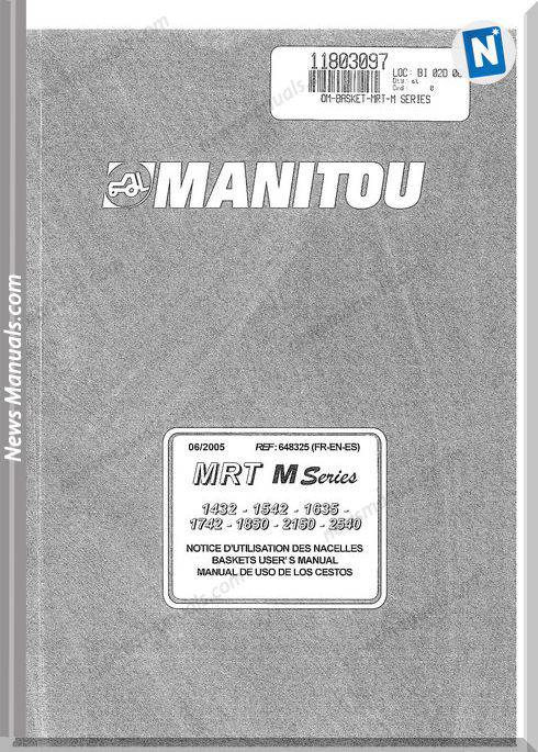 Manitou Mrt M Series 1432-2540 648325Fr-En-Es Parts