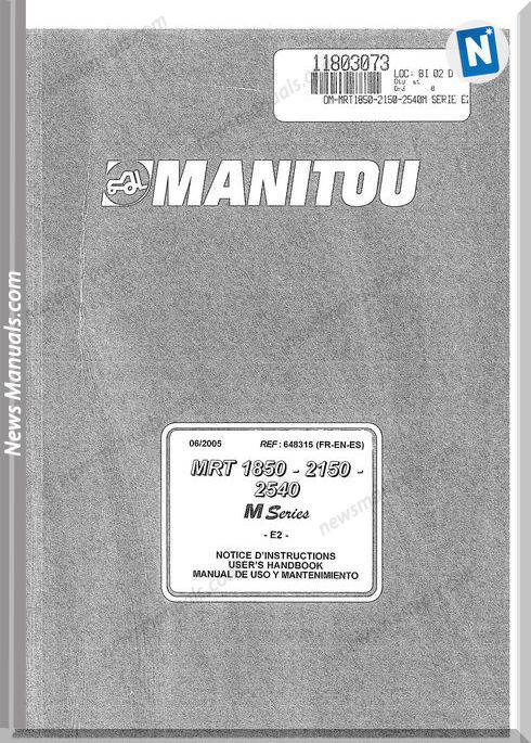 Manitou Mrt M Series 1850-2540 648315Fr-En-Es Parts
