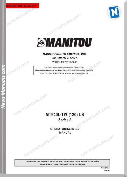 Manitou Mt940-547751Asd Rev.05-05 Operator Manuals