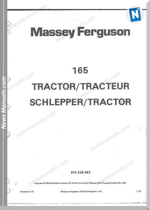 Massey Ferguson Mf 165 Parts Manual