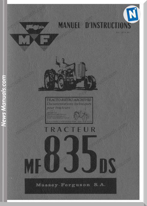 Massey Ferguson Mf 835 Manuel Instructions