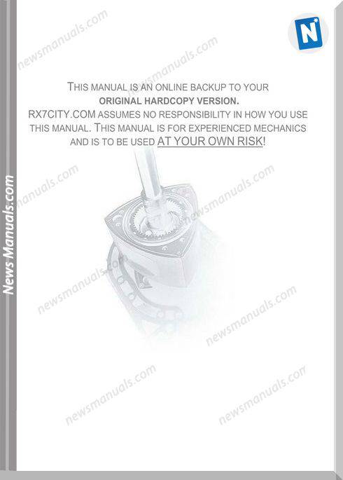 Mazda Rx 7 Year 1993 Hydraulic Repair Manual