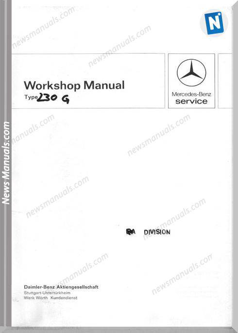 Mercedes Benz G Wagen 460 230G 115 973 Engine Workshop Manual