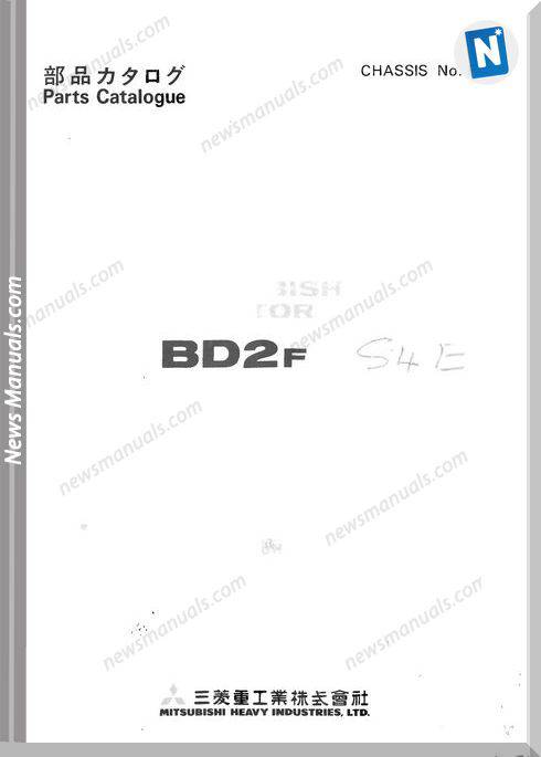 Mitsubishi Bd2F Bd2G Bd2J Bulldozer Part Catalog