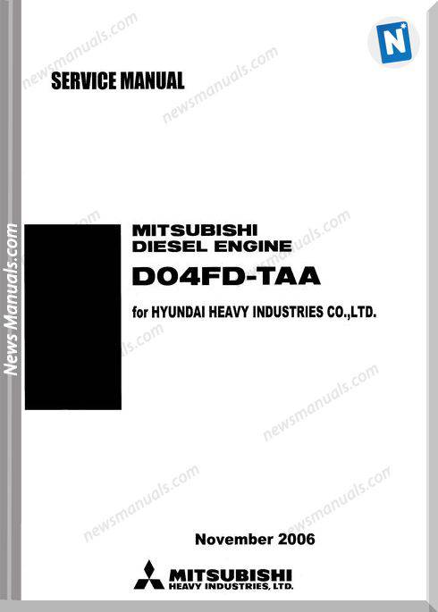 Mitsubishi Diesel Engine D04Fd Taa Service Manual