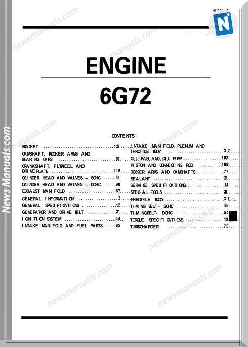 Mitsubishi Engine 6G72 Manual