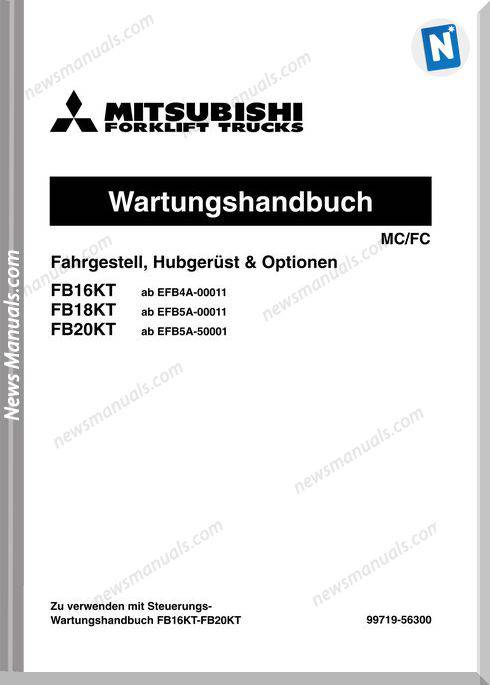 Mitsubishi Forklift 99719-56300 Dedef Service Manual