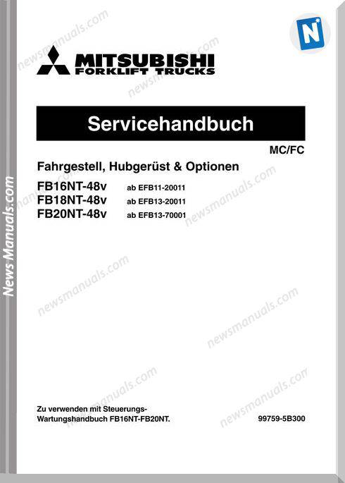 Mitsubishi Forklift 99759-5B300Ger Service Manual