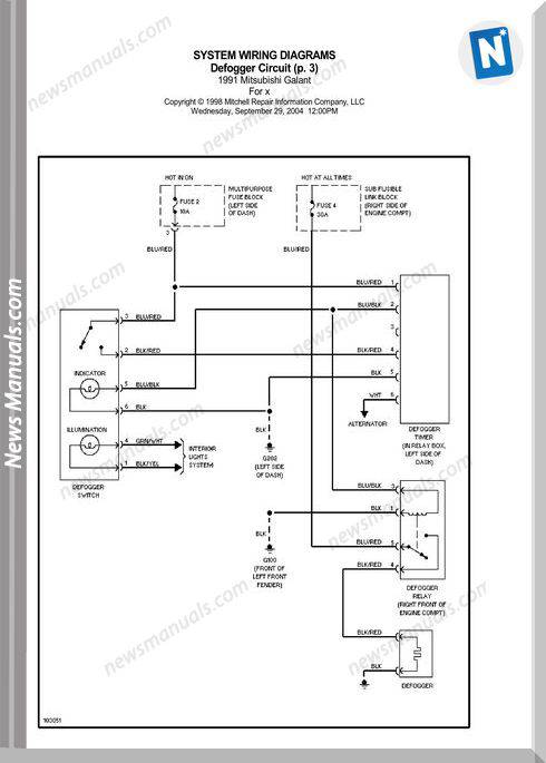 Mitsubishi Galant 1991 Wiring Diagrams