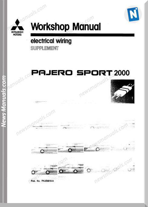 Mitsubishi Pajero Sport 2000 Year Electrical Wiring