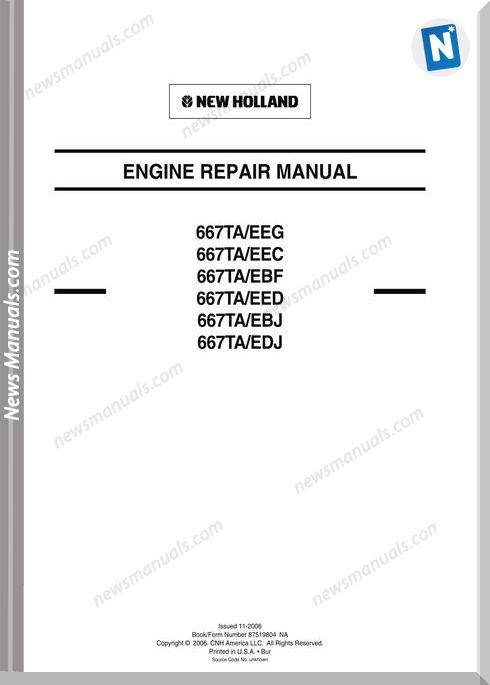 New Holland 667Ta Engine Repair Manual