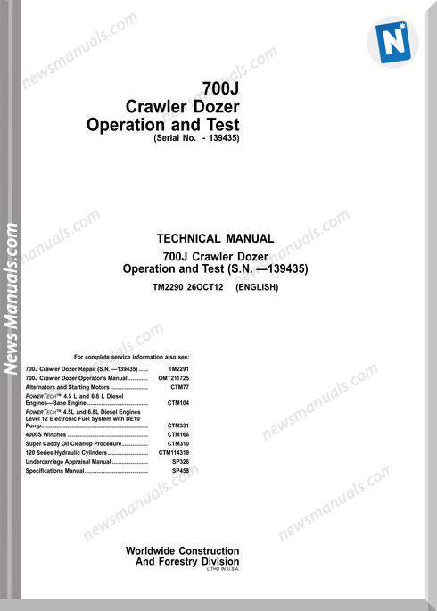 New Holland 700J Crawler Dozer Operation And Test