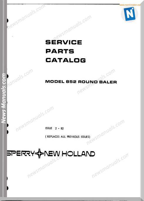New Holland 852 Sperry Round Baler Parts Sec Wat
