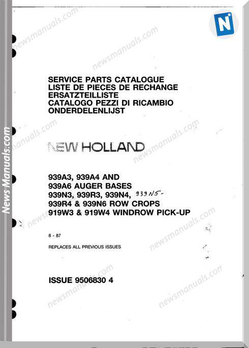 New Holland 919 939 Part Catalogue