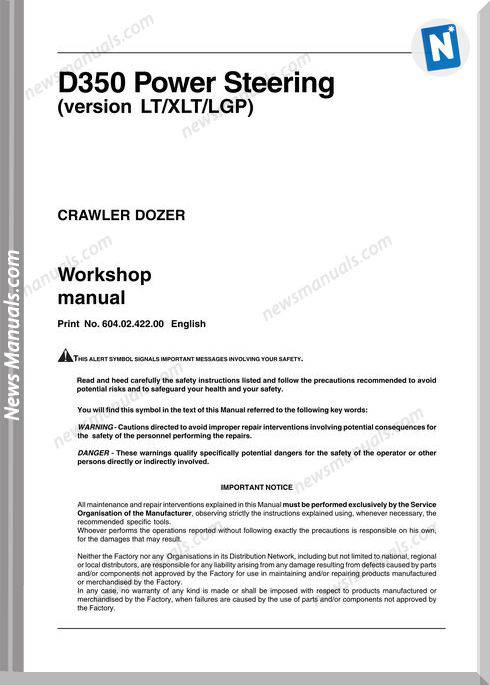 New Holland D350 Craler Dozer Workshop Manual