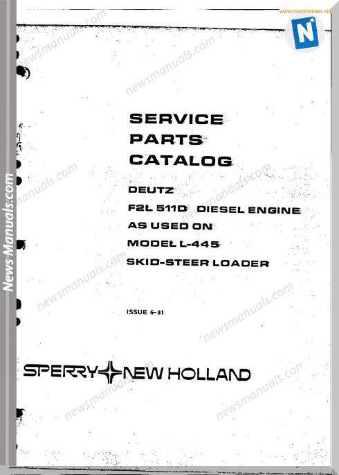 New Holland Deutz F2L511D Sperry Engine Parts Sec Wat