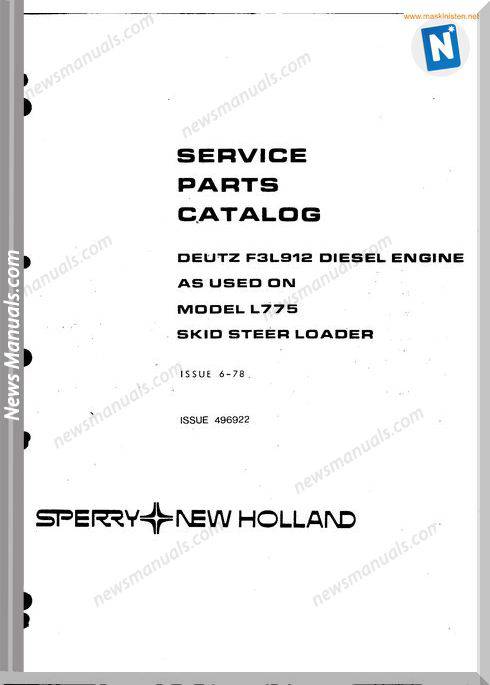 New Holland Deutz F3L912 Engine Sperry Parts Sec Wat