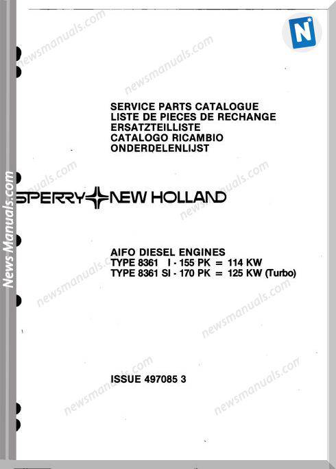 New Holland Engine 8361 Part Catalogue