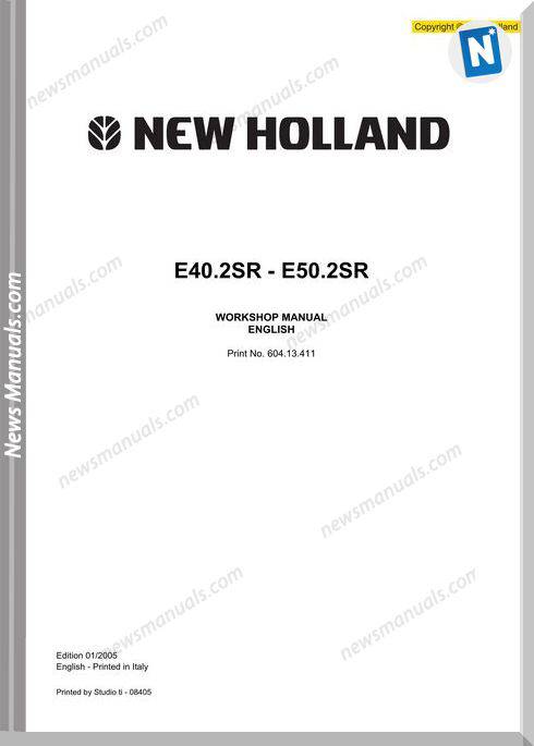 New Holland Excavator E40.2Sr-E50.2Sr En Service Manual